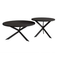 COUCHTISCH rund auf MDF, Schwarz - Schwarz, Holzwerkstoff (75/75/36cm) - Idohome