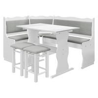 ECKBANKGRUPPE Mini - Weiß/Grau, Holz (145/87/105cm) - MIRJAN24