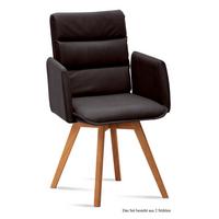 ARMLEHNSTUHL (2er-Set) Dodie 52x92x60 Eiche geölt/Espresso - Eichefarben/Dunkelbraun, Kunststoff (60/92/52cm) - 58aufmkessel