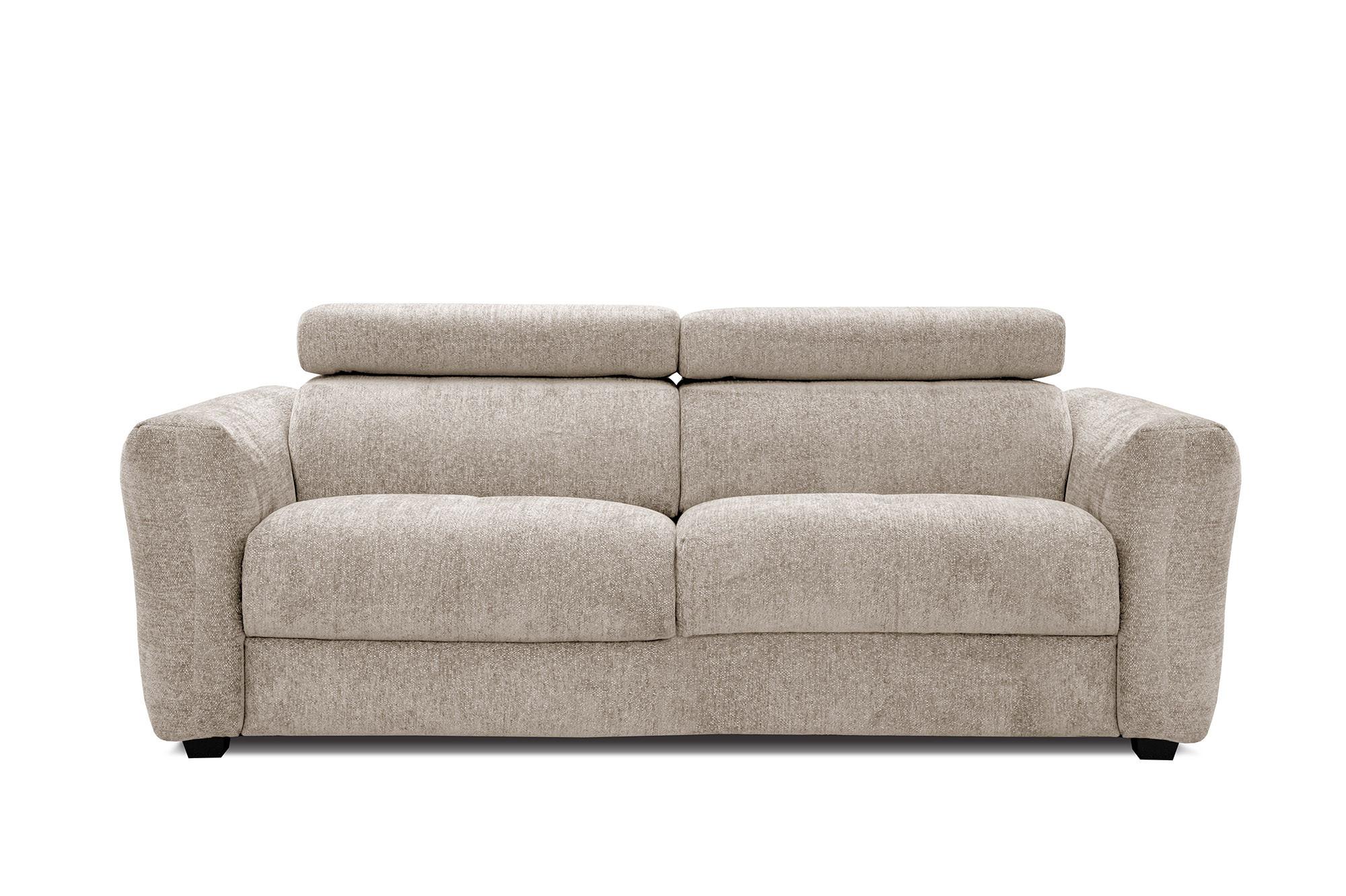 SOFA CALVERA 3-Sitzer, ecru - Ecru/Schwarz, Holzwerkstoff/Textil (204/79/106cm) - Wozimo