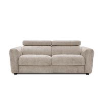 SOFA CALVERA 3-Sitzer, ecru - Ecru/Schwarz, Holzwerkstoff/Textil (204/79/106cm) - Wozimo