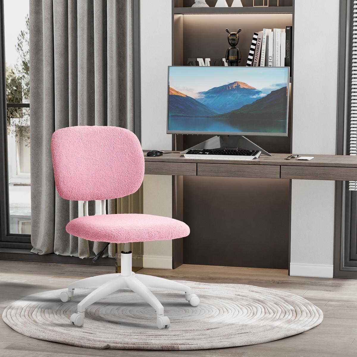 BÜROSTUHL, Ergonomischer Schreibtischstuhl, Höhenverstellbarer Computerstuhl - Rosa, Kunststoff (53/90/48cm) - Vinsetto