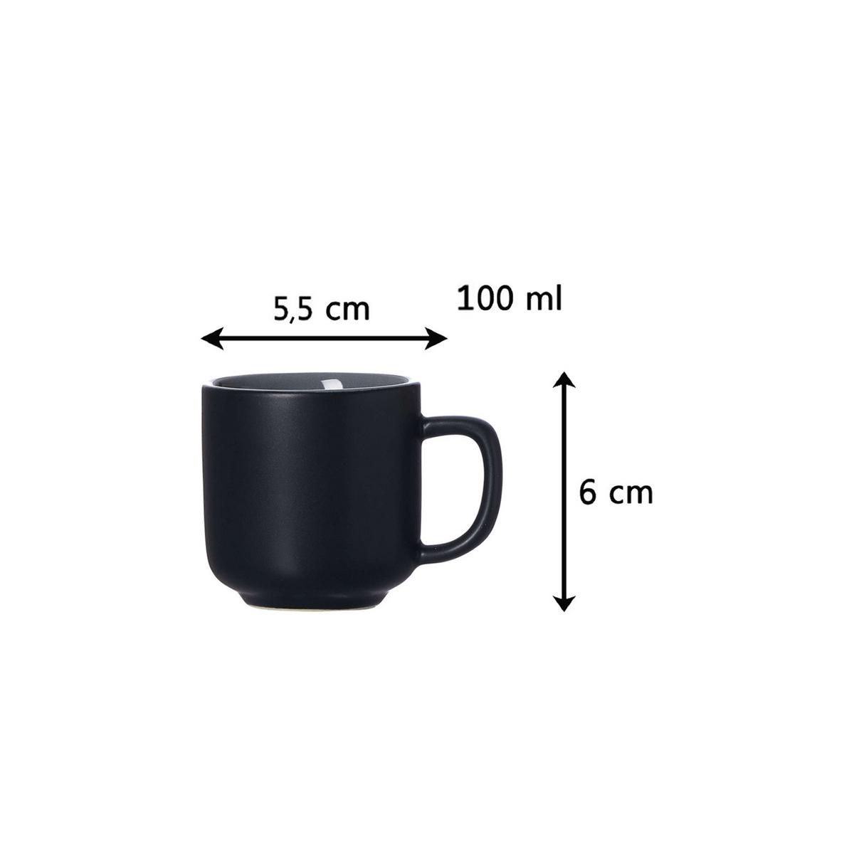 ESPRESSOTASSE MIT UNTERTASSE Jasper Schwarz 100 ml - Schwarz, Keramik (10.5/7.5/10.5cm) - Ritzenhoff Breker