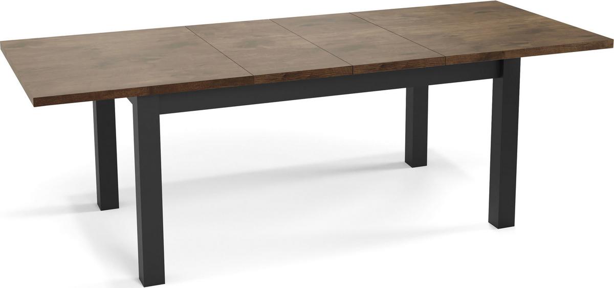 ESSTISCH Davidof rechteckig ausziehbar, Lefkas Eiche 160-240/90/76 cm - Alteiche/Schwarz, Holz/Holzwerkstoff (90/240/76cm) - WFL GROUP