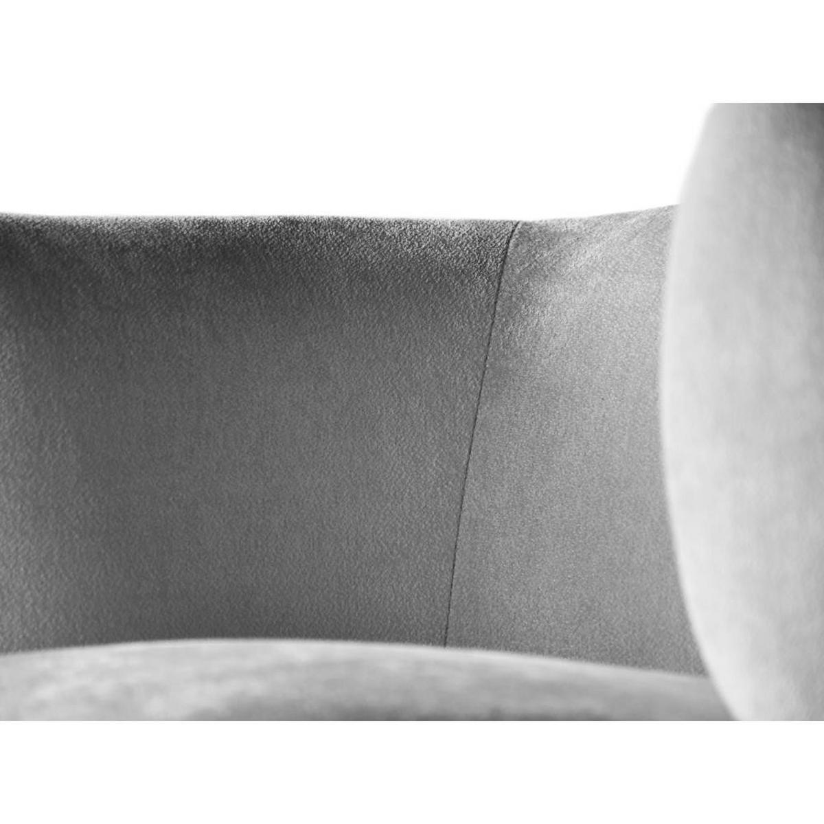 2-SITZER SOFA Nori hellgrau velour - Hellgrau/Schwarz, Kunststoff/Textil (150/68/72cm) - Beautysofa