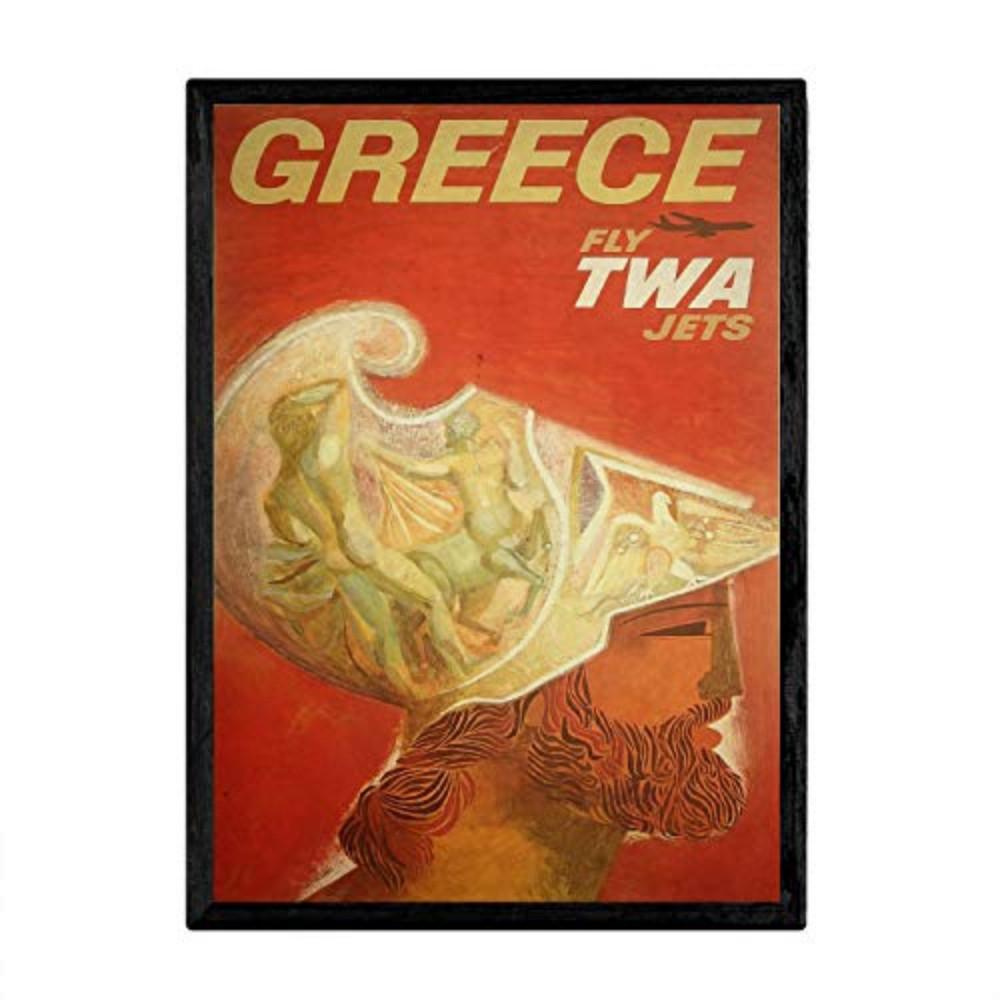 POSTER Griechenland Vintage A4 Rahmenlos - Klar, Papier (29.7/5/21cm) - Nacnic