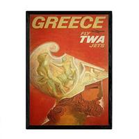 POSTER Griechenland Vintage A4 Rahmenlos - Klar, Papier (29.7/5/21cm) - Nacnic