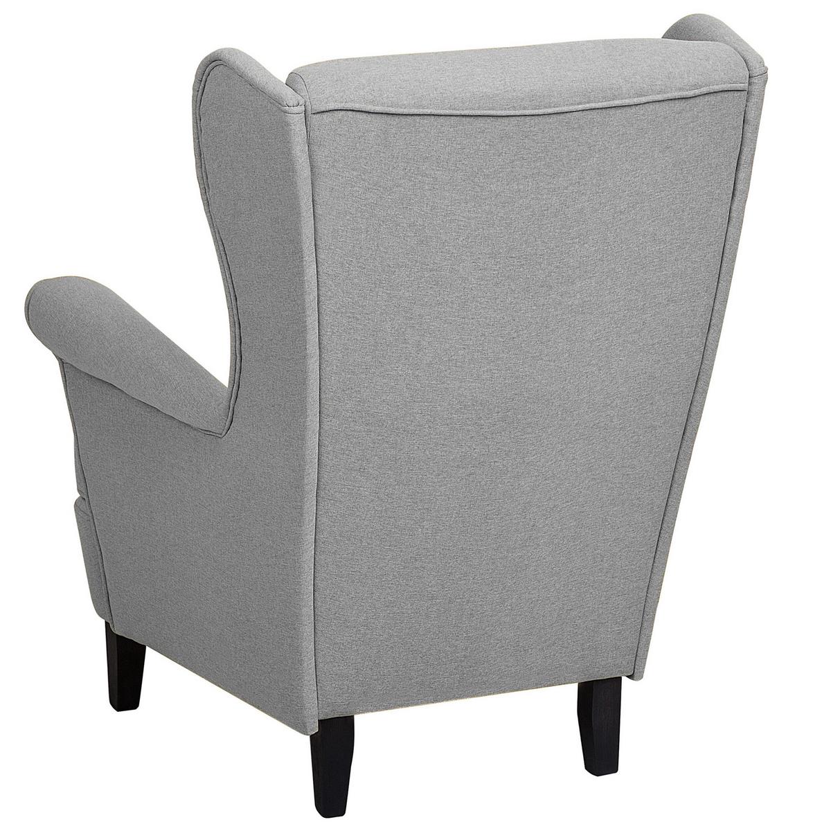 SESSEL Polsterbezug Grau Abson - Grau, Holz/Textil (74/102/63cm) - Beliani
