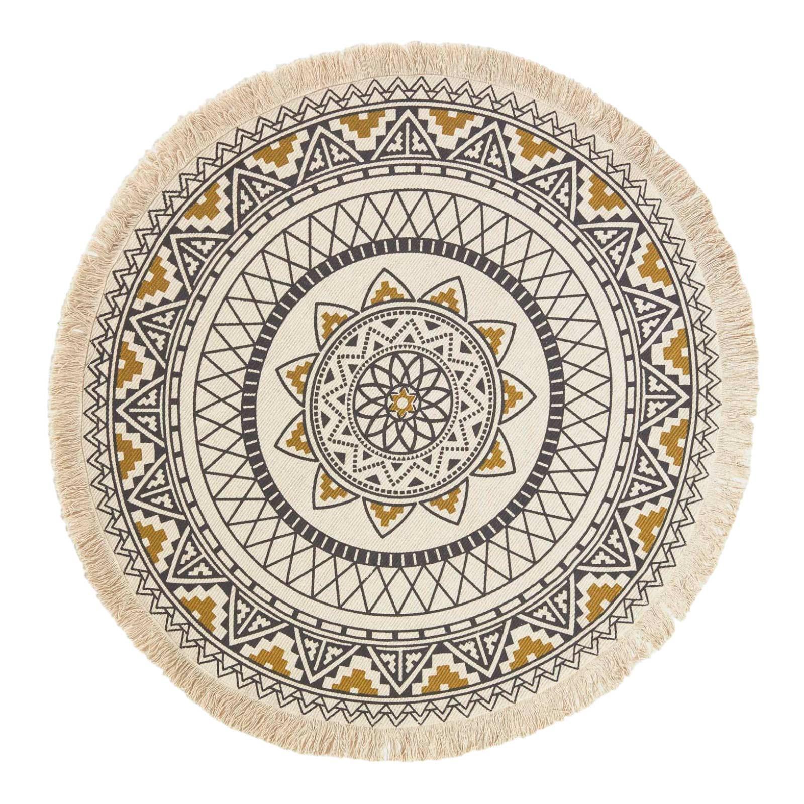 BAUMWOLLTEPPICH mit Mandala-Muster rund 145 cm - Multicolor, Textil (145/145cm) - Homescapes