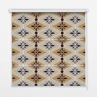 INNENROLLO - Fensterrollo - Rollo - 150x180 cm - Blume in einer Raute - Gelb, Kunststoff (150/180/0.5cm) - TULUP