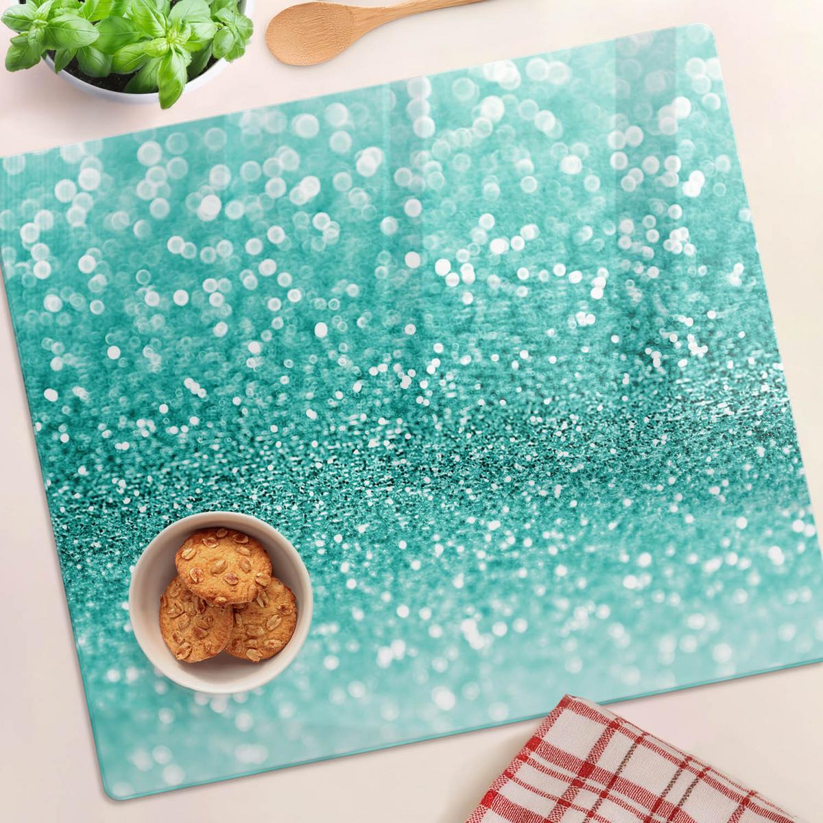 GLASPLATTE 60x52 cm Kleine Dinge - Blau, Glas (60/0.4/52cm) - TULUP