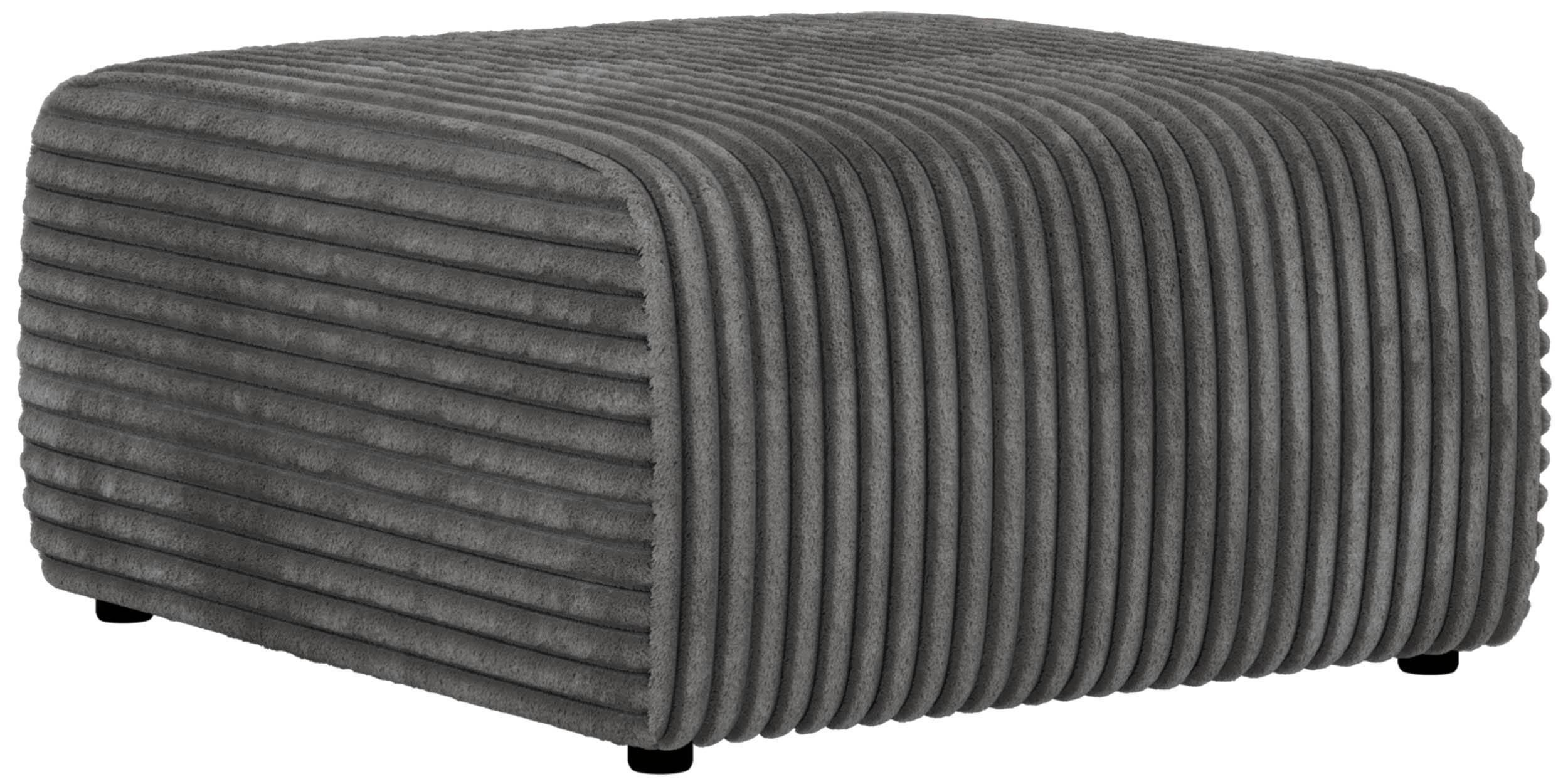 POUF NESSARO - Grau Cord - Schwarz/Grau, Kunststoff/Textil (87/44/96cm) - MKS