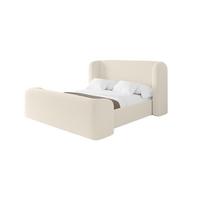 POLSTERBETT mit Bettkasten, Fußteil und Lattenrost, Bett mit Matratze H3/H4 - ESTI-Z 140x200 Beige - Sandfarben, Holzwerkstoff/Textil (140/200cm) - ALTDECOR