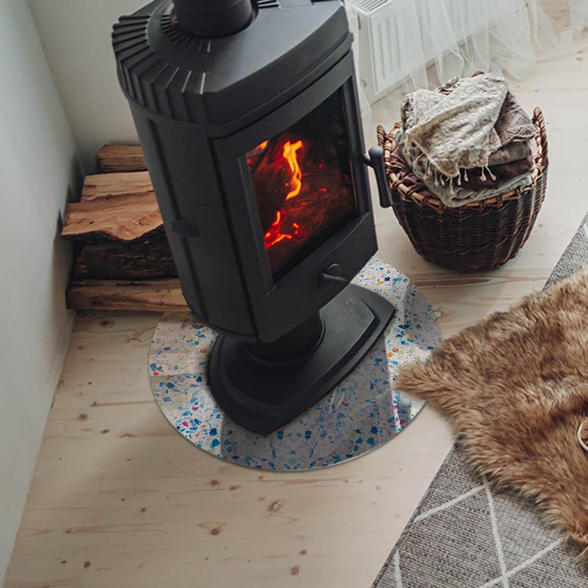 GLASPLATTE für Kamin Ø 50 cm - Weiß, Glas (50/50/0.4cm) - TULUP