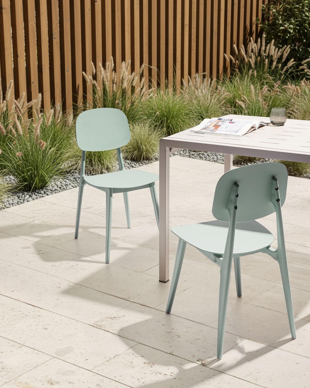 GARTENSTUHL 2er-Set Mintgrün Kattavia - Mintgrün, Kunststoff (40/80/49cm) - Beliani