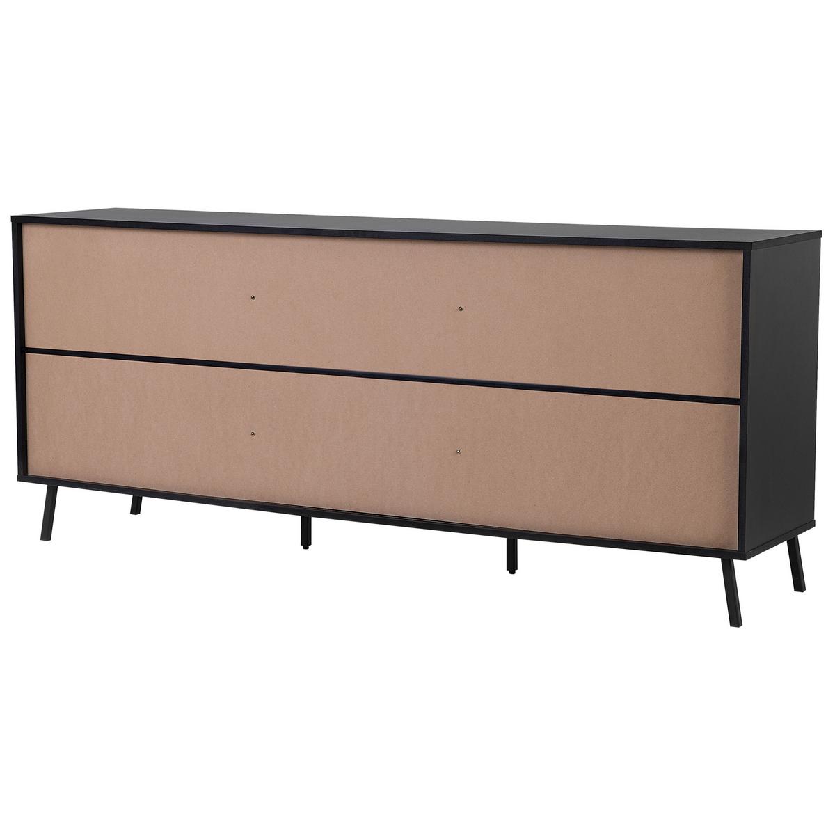 SIDEBOARD mit 2 Türen Braun/Schwarz Blackpool - Braun, Holzwerkstoff (177/75/40cm) - Beliani