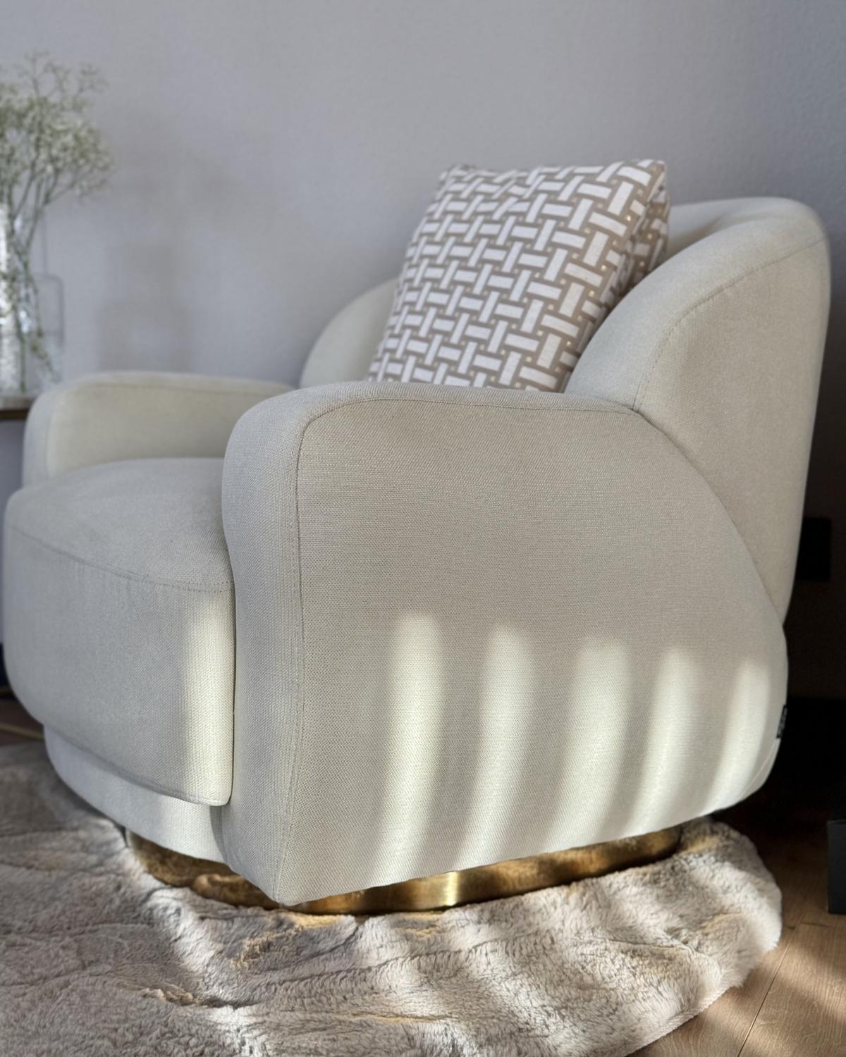 SESSEL Hellbeige Lejre - Beige/Goldfarben, Textil (92/70/83cm) - Beliani
