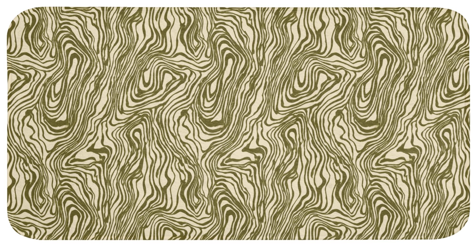 BADEMATTE Abstrakt - Marmor - Grün Badezimmerteppich 120x60 cm - Dunkelgrün, Textil (120/60cm) - OnlyWow