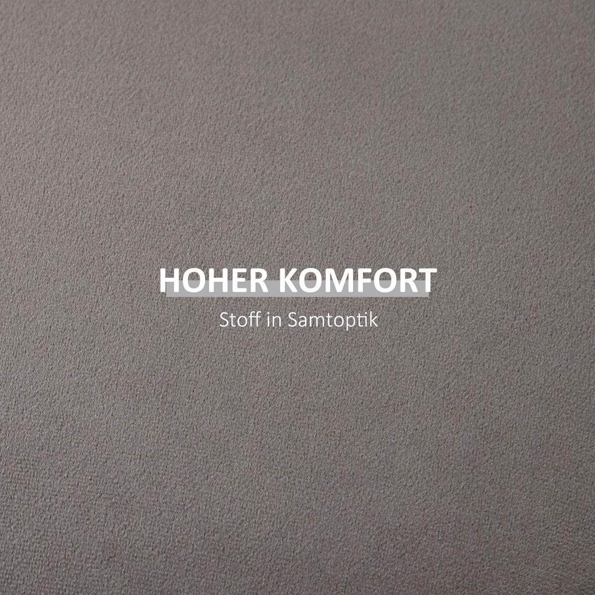 2-IN-1 Ottomane Sitzhocker inklusive Stauraum, abnehmbaren Deckel in Samtoptik - Dunkelgrau/Braun, Holz/Kunststoff (44/47.5/44cm) - HOMCOM