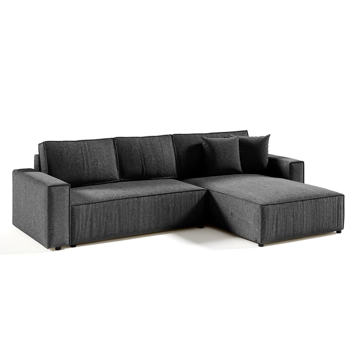 ECKSOFA Isaac 4 Sitzplätze Dunkelgrau - Grau, Holzwerkstoff (294/185cm) - Petits-meubles