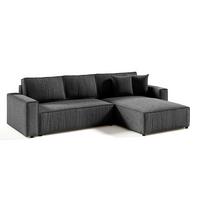 ECKSOFA Isaac 4 Sitzplätze Dunkelgrau - Grau, Holzwerkstoff (294/185cm) - Petits-meubles