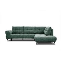 ECKSOFA SALVINI 5-Sitzer, smaragdgrün - Smaragdgrün/Schwarz, Holzwerkstoff/Textil (292/158cm) - Wozimo