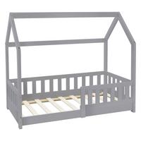 KINDERBETT mit Dach 70x140 cm Hellgrau - Hellgrau, Holz (70/140cm) - ML-DESIGN