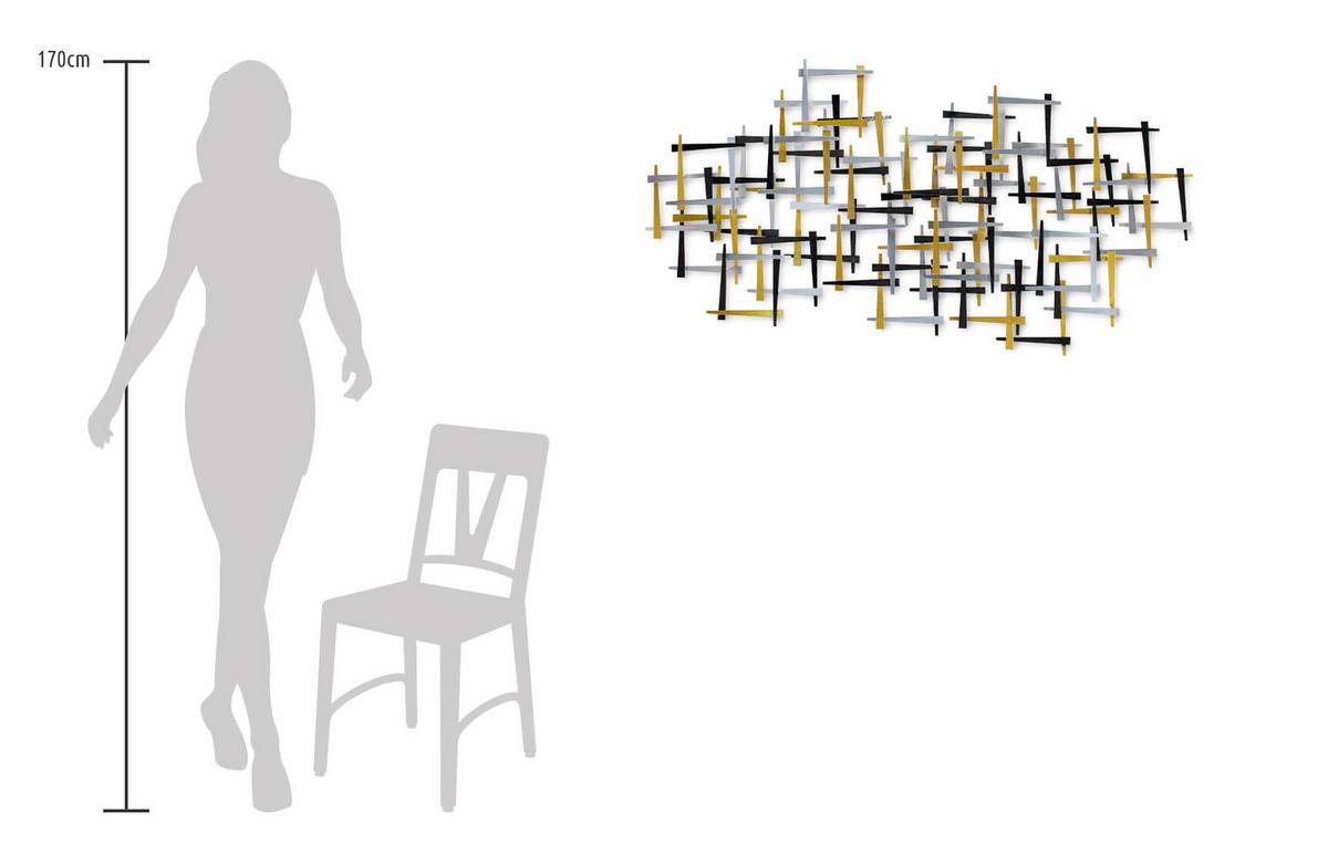 WANDDEKO Gold 108/60 cm - Goldfarben, Metall (3.89/60/4cm) - KUNSTLOFT