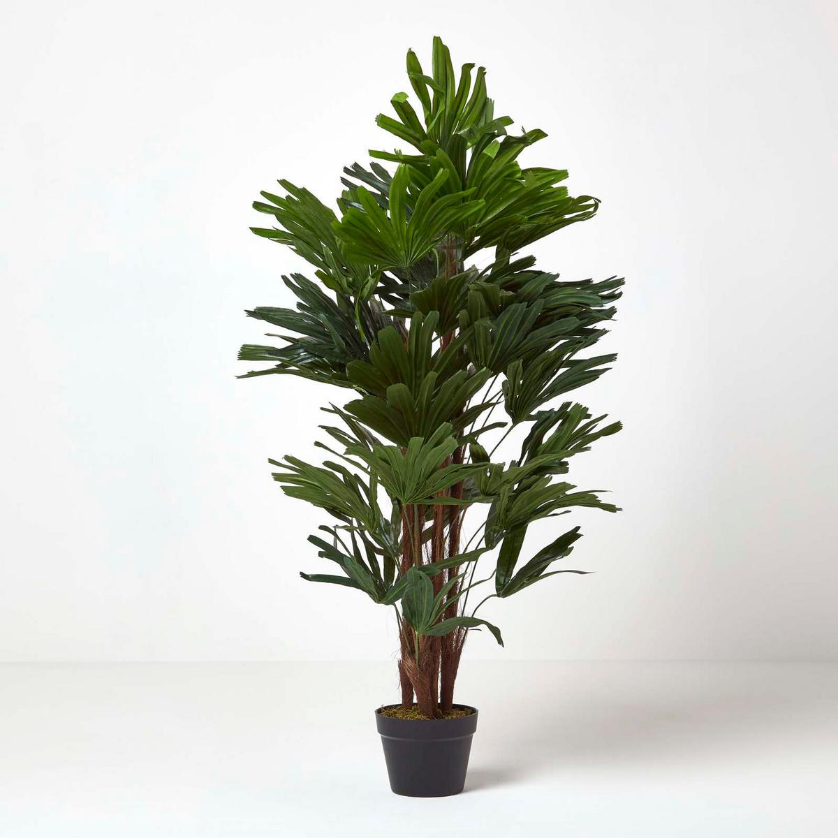 KUNSTPALME Rhapis, 120 cm - Grün, Kunststoff (120cm) - Homescapes