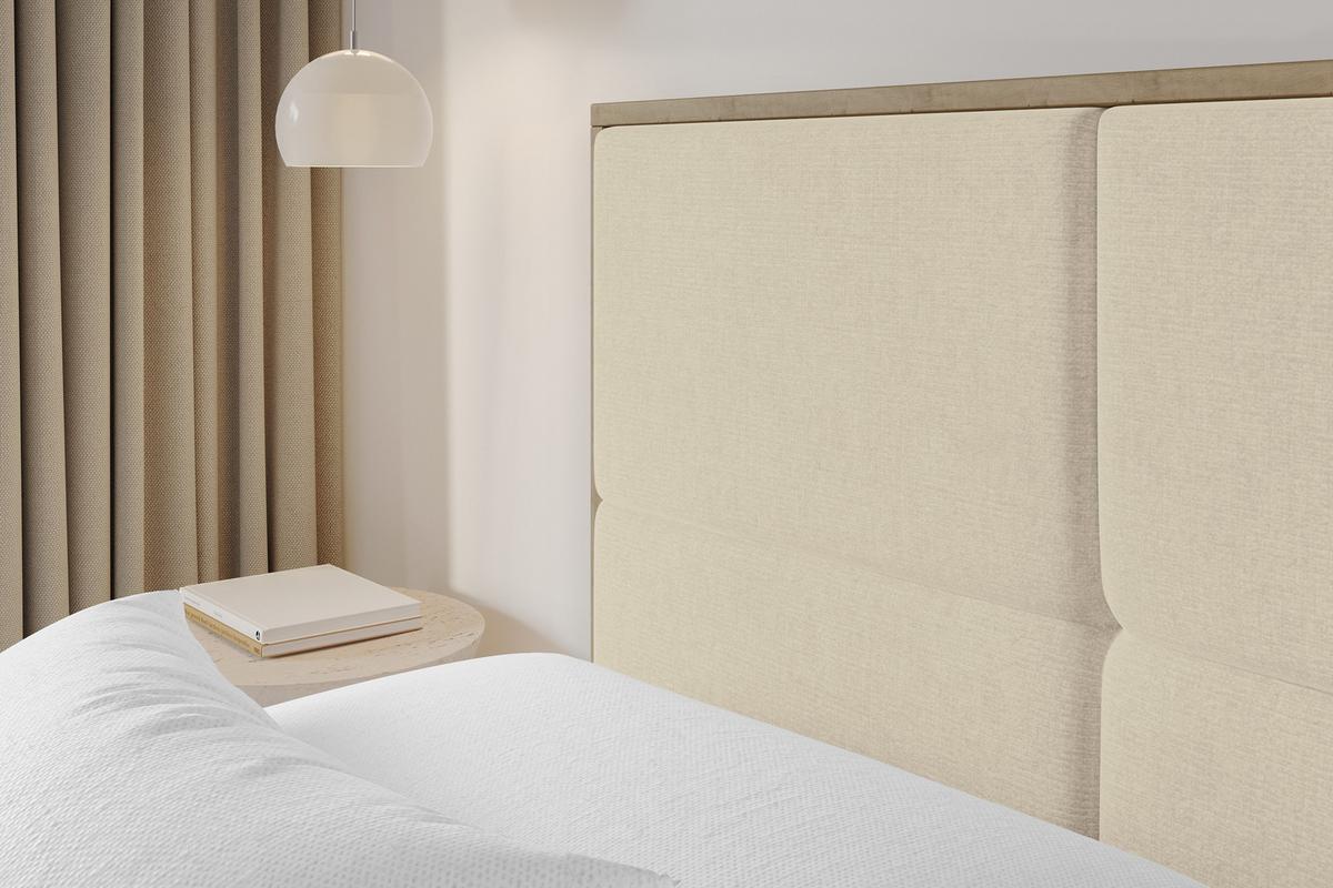 POLSTERBETT mit Bettkasten und Lattenrost, Boxbett ohne Matratze - LILA 140x200 Beige - Beige, Holzwerkstoff/Textil (140/200cm) - ALTDECOR