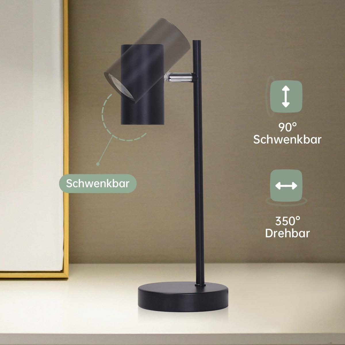 TISCHLEUCHTE Nathanson - Schwarz, Metall (12/13/35cm) - Nettlife