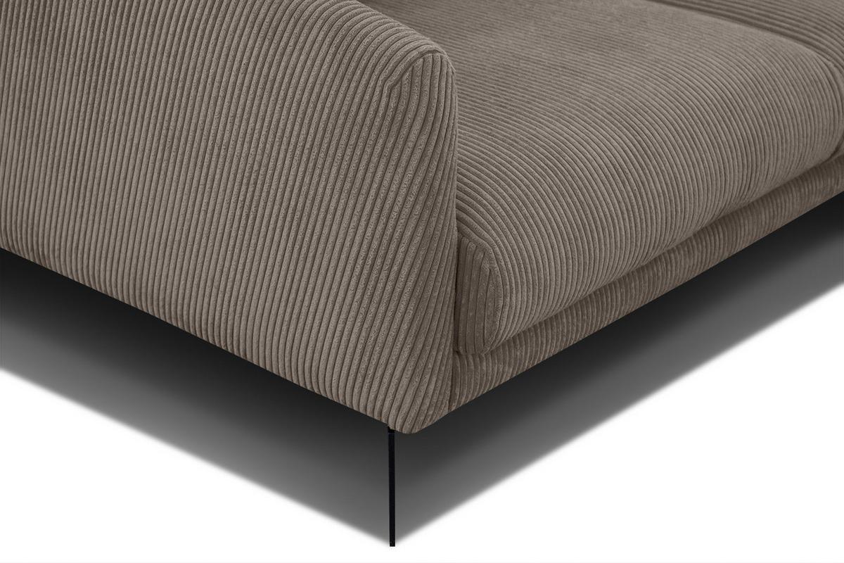 SOFA VILT 3-Sitzer, taupe - Taupe/Schwarz, Holzwerkstoff/Textil (202/89/94cm) - Wozimo
