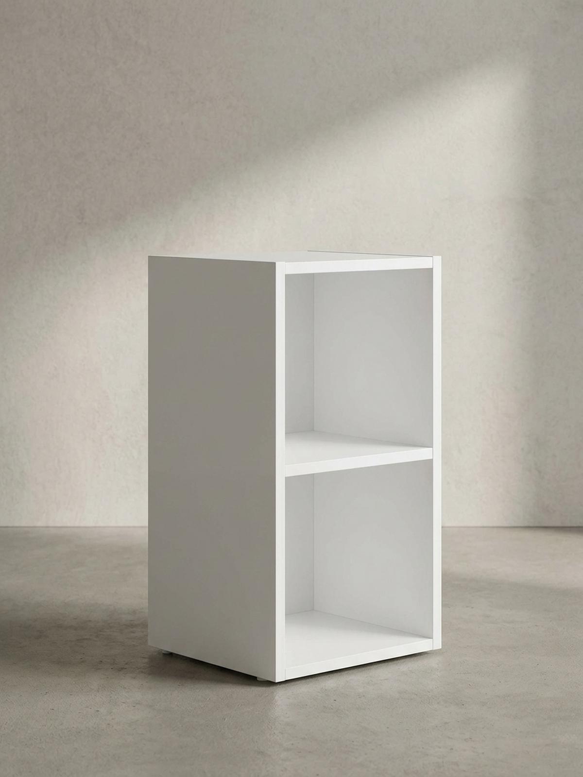 REGAL Melamin 2 Fächer Kompakt CERVINO, Weiß 30x30x60 cm - Weiß, Holz (30/60/30cm) - KADIMA DESIGN