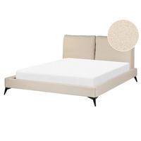 POLSTERBETT 160/200cm Helles Beige Melle - Beige, Textil (160/200cm) - Beliani