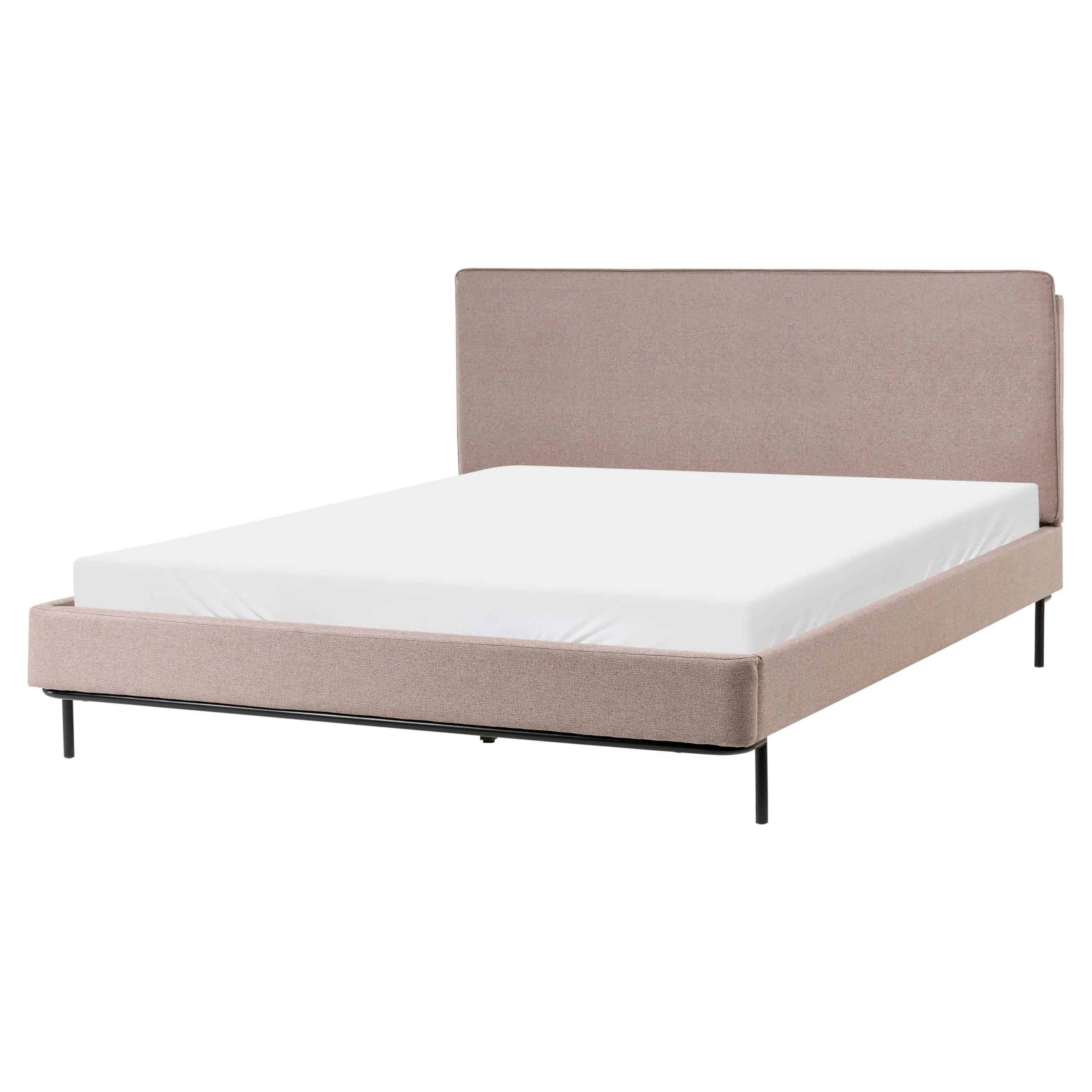 BETT mit Lattenrost 160/200 cm Taupe Corio - Taupe/Schwarz, Textil (160/200cm) - Beliani
