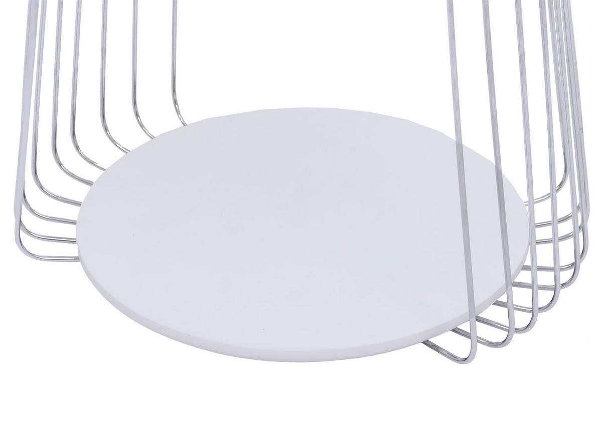 COUCHTISCH rund Weiß, Silber - Silberfarben/Weiß, Holz (50/50/52cm) - MCW