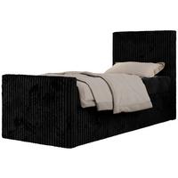 JUGENDBETT TILIO DUO 90/200 - Schwarz Cord - H3 - Rechts Seite - Schwarz, Textil (90/200cm) - MKS