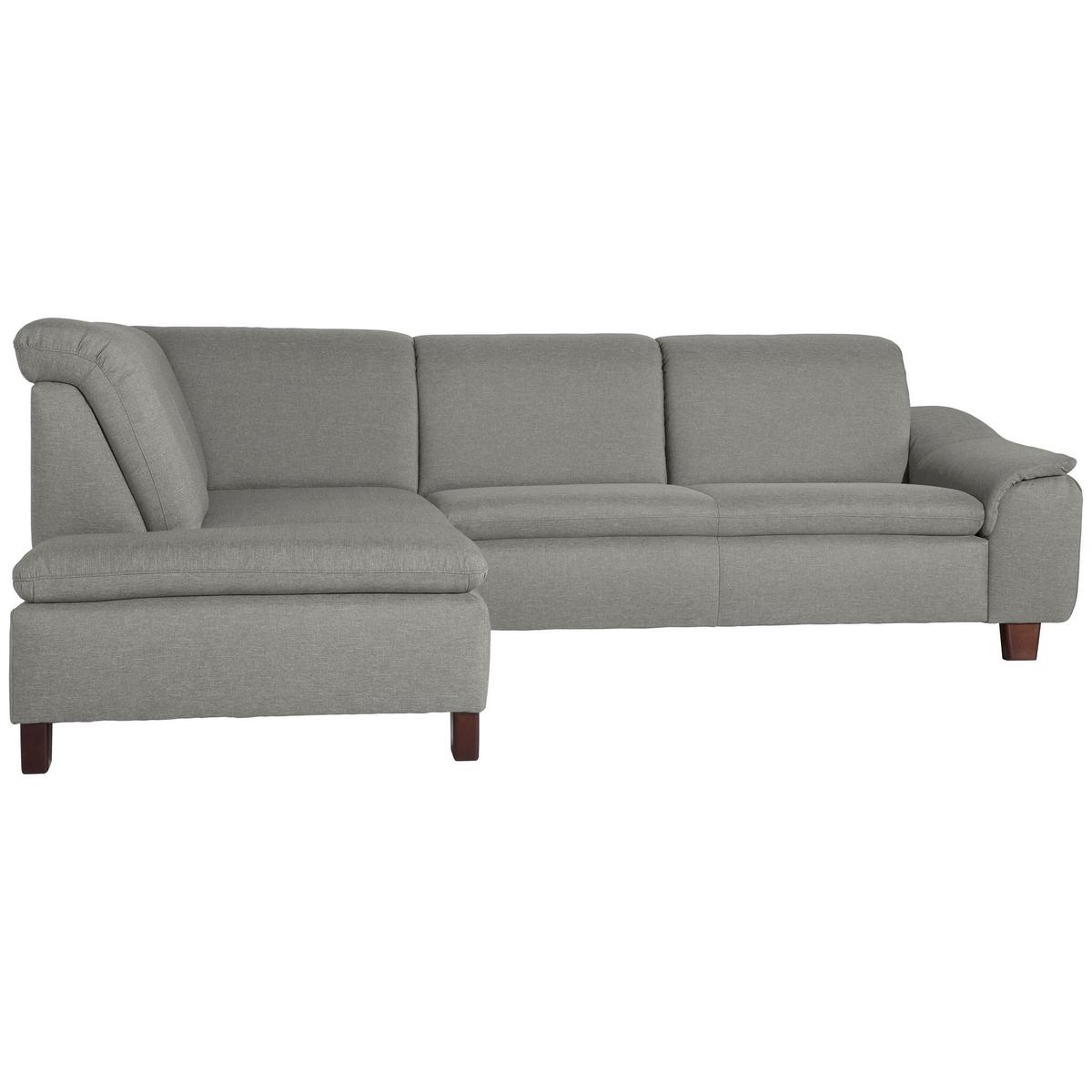 ECKSOFA mit Ottomane links Kaylil Flachgewebe hellgrau - Hellgrau, Kunststoff (187/247cm) - 58aufmkessel