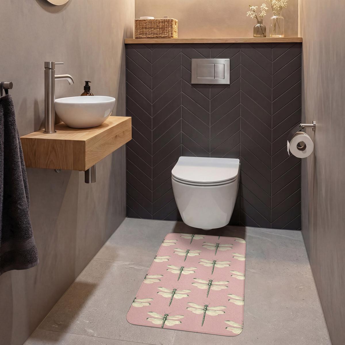 WC-VORLEGER Lillibells - Muster - Rosa WC Teppich 50x80 cm - Rosa, Textil (50/1cm) - OnlyWow