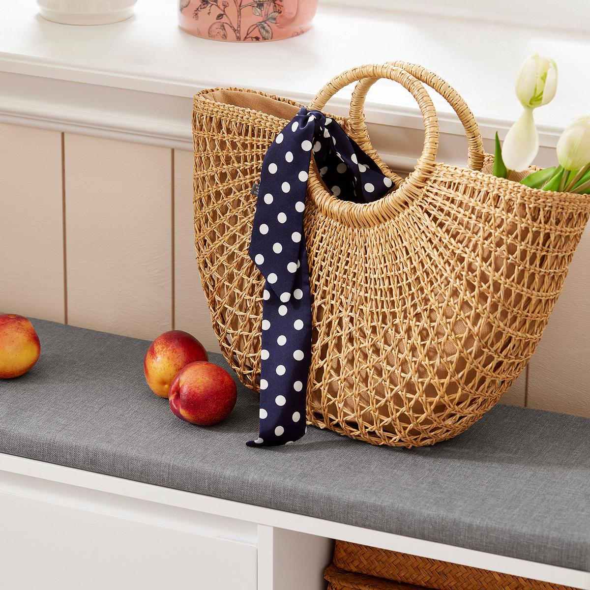SCHUHBANK Grau - Hellgrau/Weiß, Holzwerkstoff (90/46/24cm) - SoBuy
