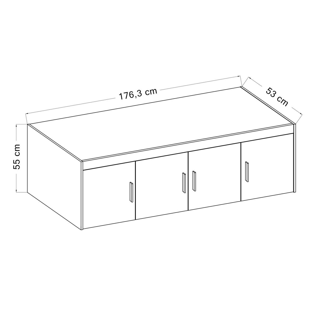 AUFSATZSCHRANK Storicos Geölte Eiche 176,3/55,5/53 cm - 4T Modern - Eichefarben, Holzwerkstoff/Kunststoff (176.3/55/53cm) - AX Living
