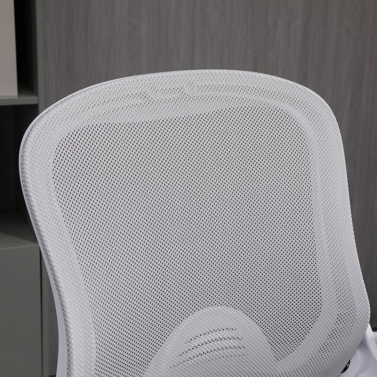 BÜROSTUHL Ergonomischer Schreibtischstuhl mit Hochklappbaren Armlehnen Netz - Hellgrau, Kunststoff (60/126/64cm) - Vinsetto