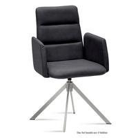 ARMLEHNSTUHL drehbar (4er-Set) Dulcia 52x92x60 Edelstahl/Anthrazit - Edelstahlfarben/Anthrazit, Kunststoff (60/92/52cm) - 58aufmkessel