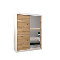 SCHWEBETÜRENSCHRANK 200/150/62 2-türig - Silberfarben/Eiche Artisan, Holz/Kunststoff (150/200/62cm) - MÖBEL KRYSPOL