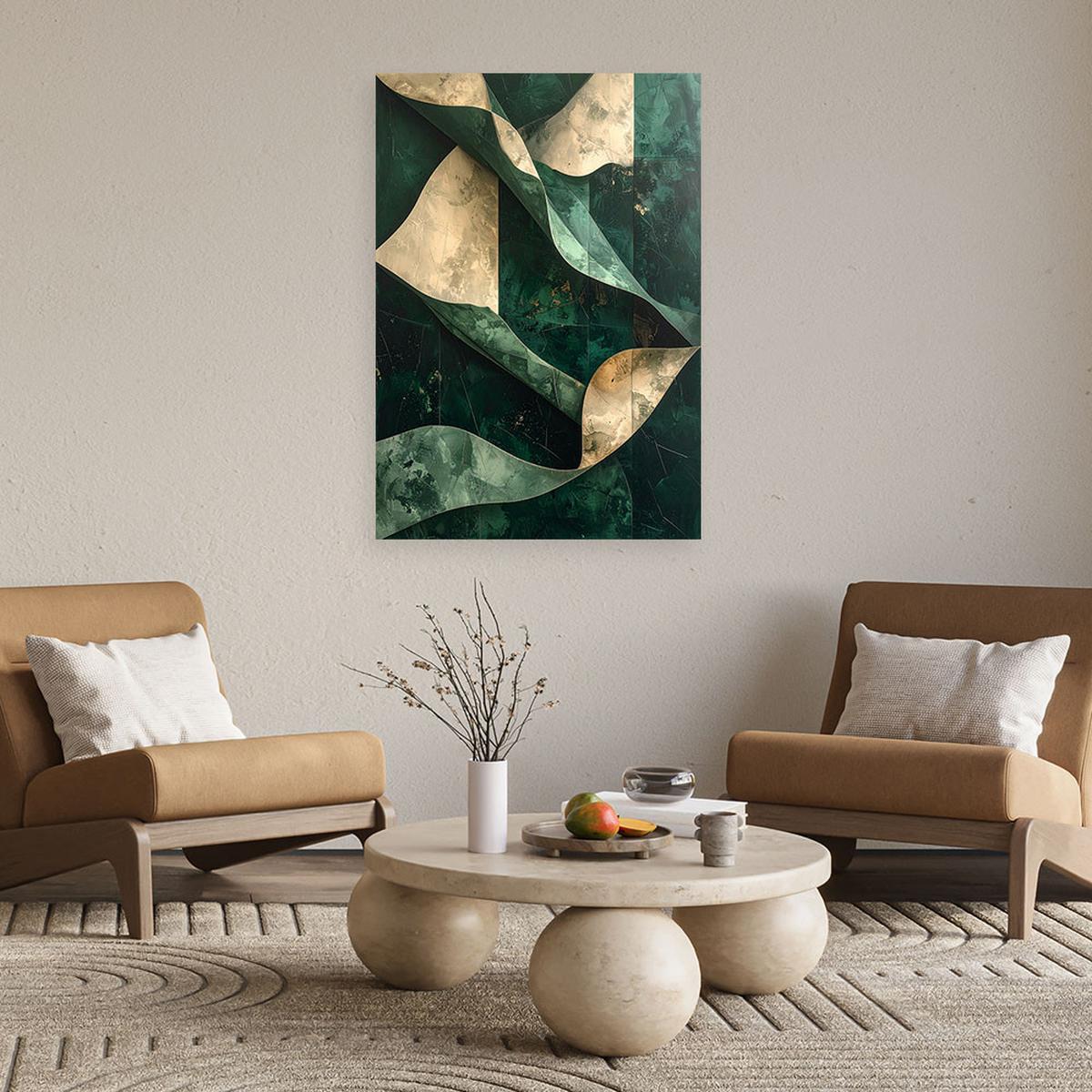 LEINWANDBILD Abstraktion 20x30cm - Grün, Textil (20/30cm) - Feeby