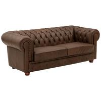 SOFA 3-Sitzer Kalea Echtleder (Antikoptik) braun - Braun, Leder (200/76/98cm) - 58aufmkessel