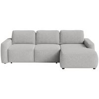 ECKSOFA Carnos Mini Hellgrau Chenille - Hellgrau/Schwarz, Kunststoff/Textil (164/238cm) - Selsey