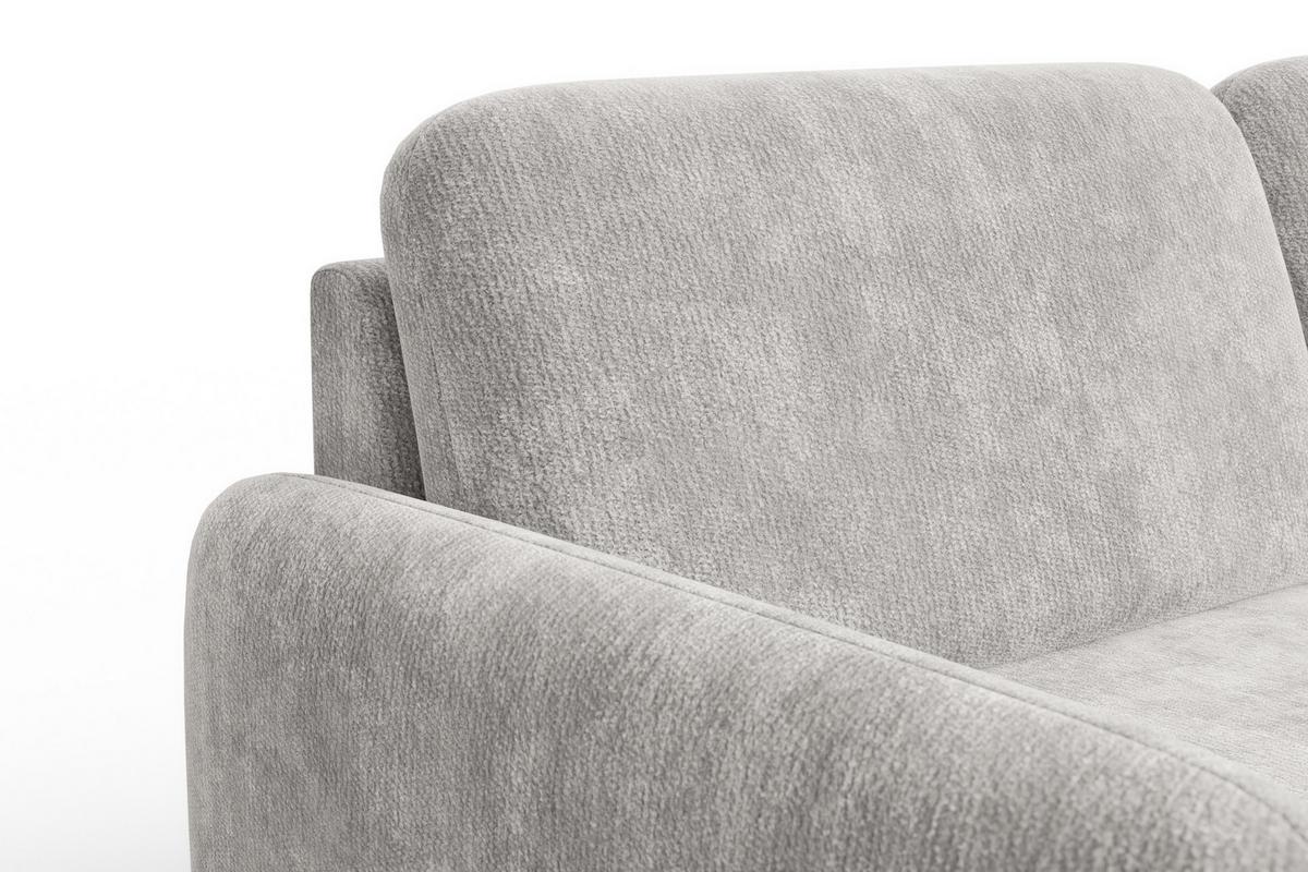 SOFA FEBE 3-Sitzer, hellgrauer Chenille-Stoff - Hellgrau/Schwarz, Holz/Textil (190/82/96cm) - Wozimo