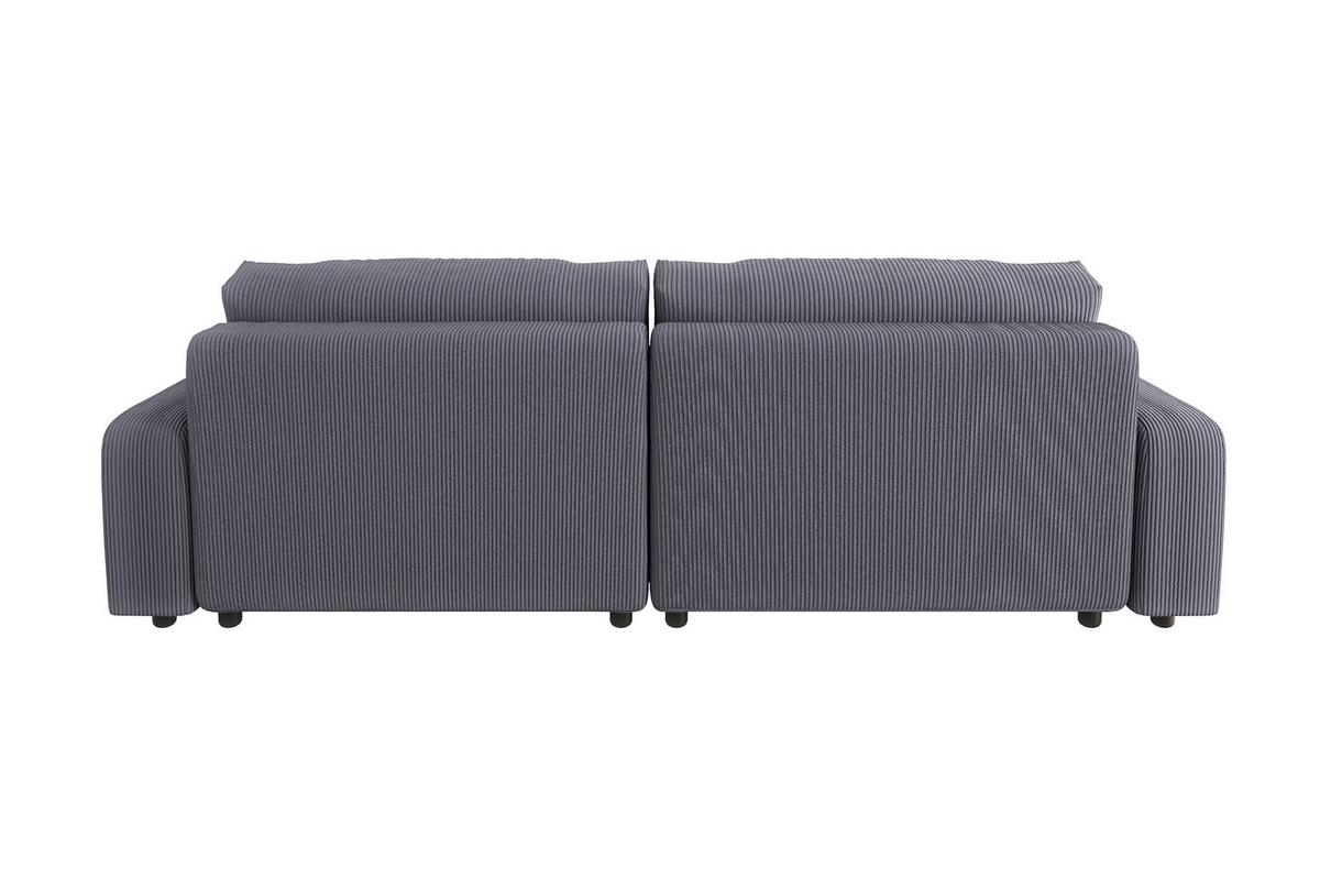 ECKSOFA Emma Grau Cord - Ottomane rechts - Grau, Textil (234/170cm) - S-Style Möbel