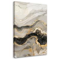 LEINWANDBILD Marmor mit Gold-Glamour-Stil 80x120cm - Grau, Textil (80/120cm) - Feeby